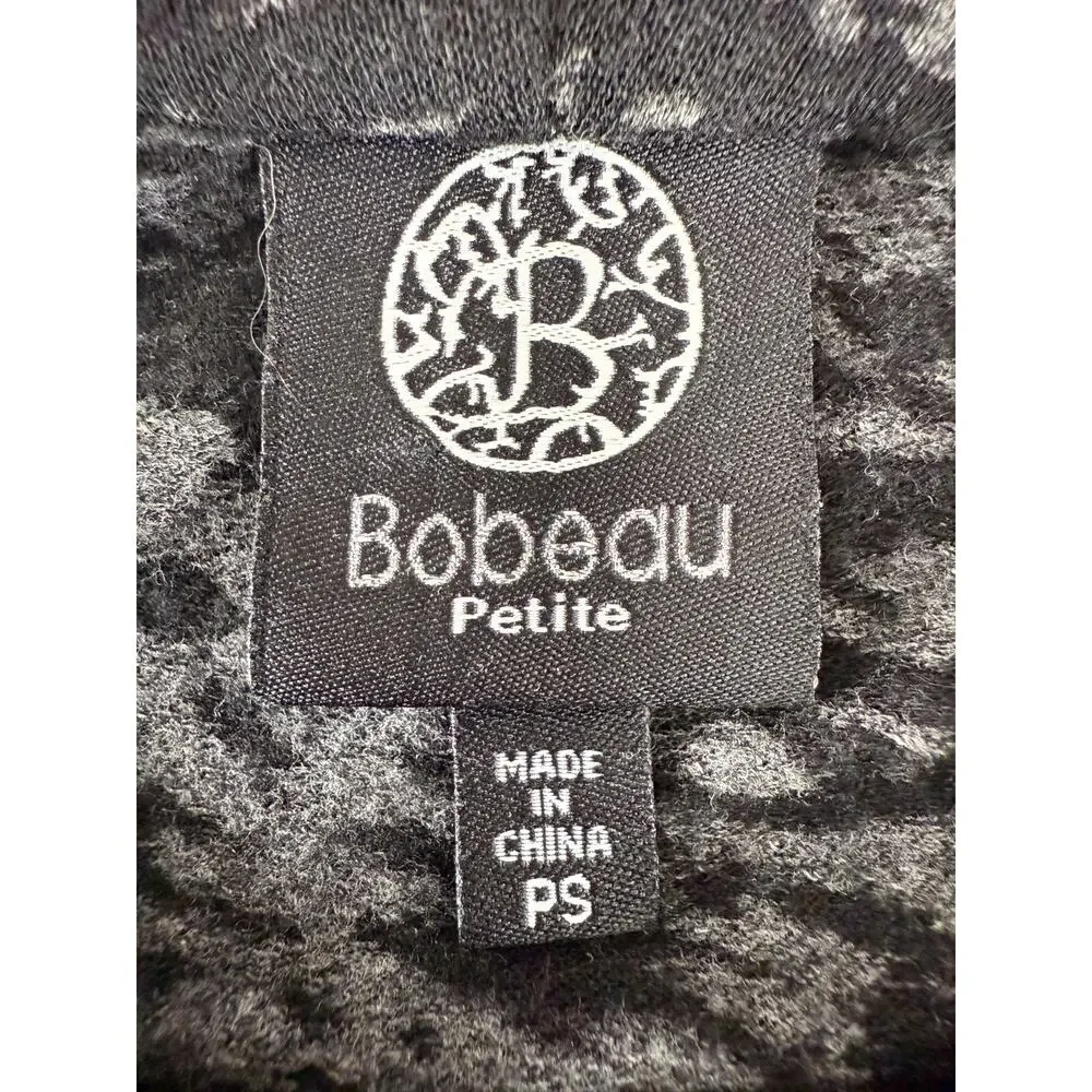Bobeau Petite Size Sp Abstract Button Cardigan Sweater Gray‎ Long Sleeve